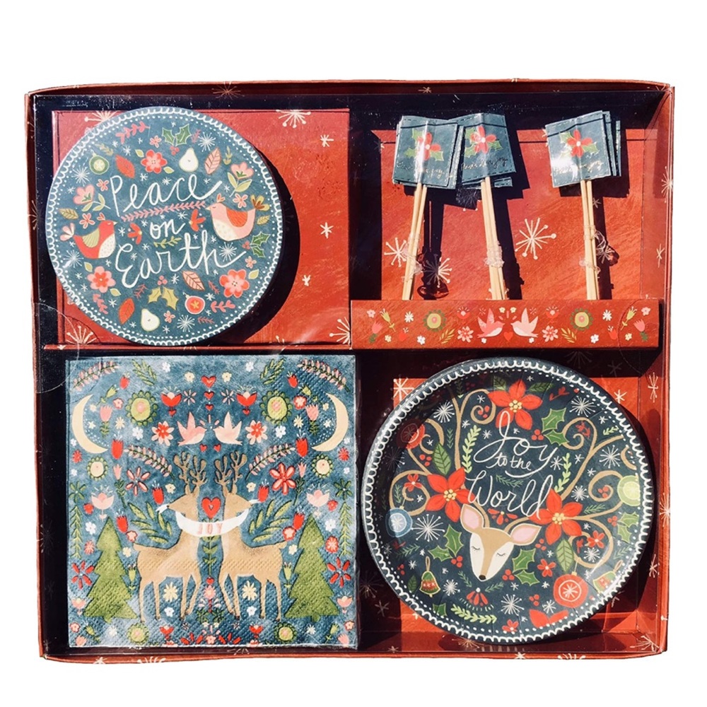 Molly & Rex Folksy Peaceful Animals Party Tableware Entertainment Set (14159)